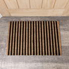 Black & Natural Striped Print Coir Mat 40cm x 60cm