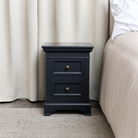Black Two Drawer Bedside Table - Daventry Black Range