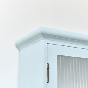 Duck Egg Blue Reeded Glass Wall Cabinet