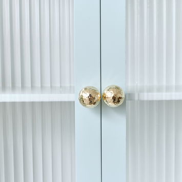 Duck Egg Blue Reeded Glass Wall Cabinet