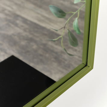 Green Metal Framed Arched Wall Mirror 90cm x 90cm