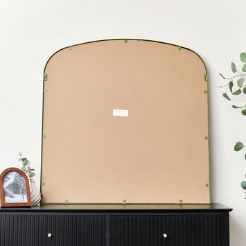Green Metal Framed Arched Wall Mirror 90cm x 90cm