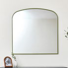 Green Metal Framed Arched Wall Mirror 90cm x 90cm