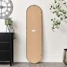 Green Metal Framed Pill Shaped Mirror 40cm x 150cm
