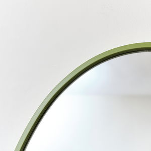 Green Oval Metal Framed Mirror 50cm x 70cm