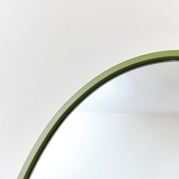 Green Oval Metal Framed Mirror 50cm x 70cm