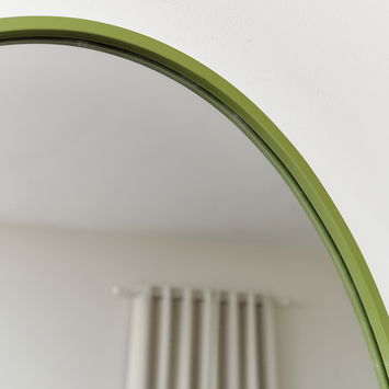 Green Oval Metal Framed Mirror 50cm x 70cm