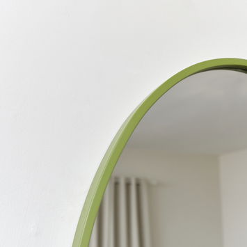 Green Oval Metal Framed Mirror 50cm x 70cm
