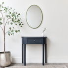 Green Oval Metal Framed Mirror 50cm x 70cm