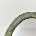 Green Oval Velvet Framed Wall Mirror 50cm x 70cm