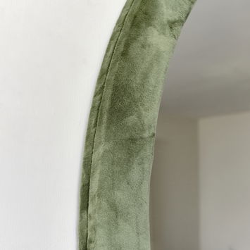 Green Oval Velvet Framed Wall Mirror 50cm x 70cm