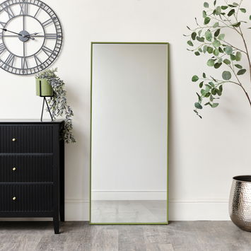 Large Green Thin Framed Wall/Leaner Mirror 60cm x 140cm
