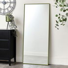 Large Green Thin Framed Wall/Leaner Mirror 60cm x 140cm
