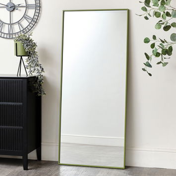 Large Green Thin Framed Wall/Leaner Mirror 60cm x 140cm