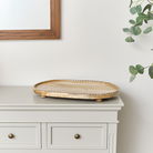 Large Oval Mango Wood Detailed Tray - 52cm