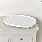 Large Oval White Painted Wooden Detailed Tray - 52cm