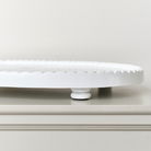 Large Oval White Painted Wooden Detailed Tray - 52cm