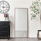 Large Red Thin Framed Wall/Leaner Mirror 60cm x 140cm