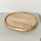 Oval Mango Wood Detailed Tray - 38cm