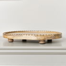 Oval Mango Wood Detailed Tray - 38cm