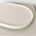 Oval Pink Painted Wooden Detailed Tray - 38cm