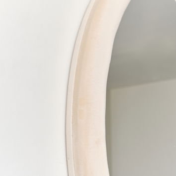 Pale Pink Oval Velvet Framed Wall Mirror 50cm x 70cm