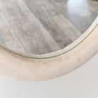 Pale Pink Oval Velvet Framed Wall Mirror 50cm x 70cm