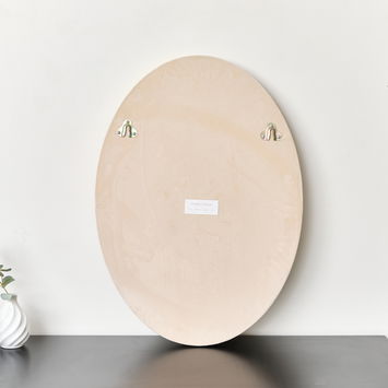 Pale Pink Oval Velvet Framed Wall Mirror 50cm x 70cm