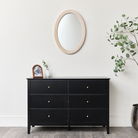 Pale Pink Oval Velvet Framed Wall Mirror 50cm x 70cm