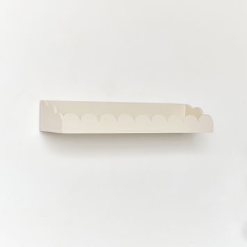 Pale Taupe Scalloped Wall Storage Shelf - 61cm