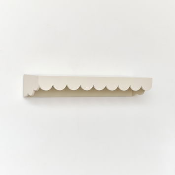 Pale Taupe Scalloped Wall Storage Shelf - 61cm