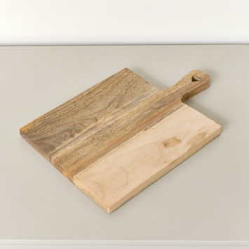 Rectangular Mango Wood Chopping Board with Heart Detail - 30cm