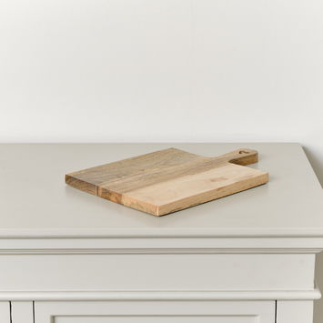 Rectangular Mango Wood Chopping Board with Heart Detail - 30cm