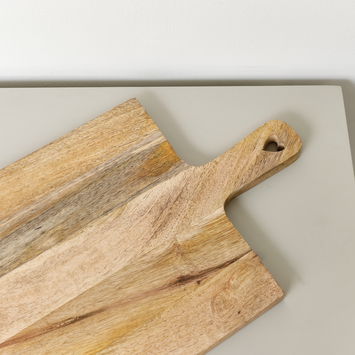 Rectangular Mango Wood Chopping Board with Heart Detail - 40cm
