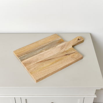 Rectangular Mango Wood Chopping Board with Heart Detail - 40cm