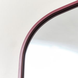 Red Metal Framed Arched Wall Mirror 90cm x 90cm