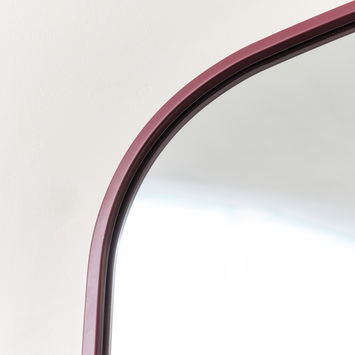 Red Metal Framed Arched Wall Mirror 90cm x 90cm