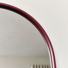 Red Metal Framed Pill Shaped Mirror 40cm x 150cm