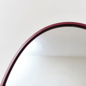 Red Oval Metal Framed Mirror 50cm x 70cm