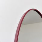 Red Oval Metal Framed Mirror 50cm x 70cm