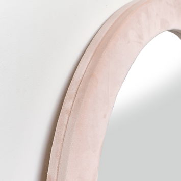 Tall Baby Pink Velvet Arched Frame Wall Mirror 54cm x 142cm 
