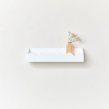 White Scalloped Wall Storage Shelf - 40cm