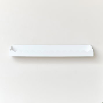 White Scalloped Wall Storage Shelf - 90cm