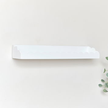White Scalloped Wall Storage Shelf - 90cm