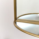Arched Gold Mirror With Mirrored Shelf - 50cm x 60cm