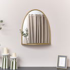 Arched Gold Mirror With Mirrored Shelf - 50cm x 60cm
