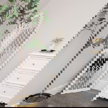 Arched White Distressed Chapel Fretwork Garden Mirror - 47cm x 142cm