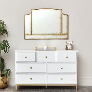 Art Deco Antiqued Gold Mirror