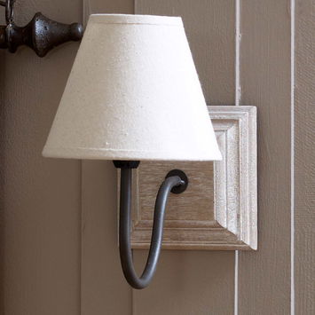 Beige Linen Cottage Wall Light