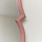 Large Dark Pink Vintage Asymmetrical Shaped Wall Mirror - 84cm x 53cm